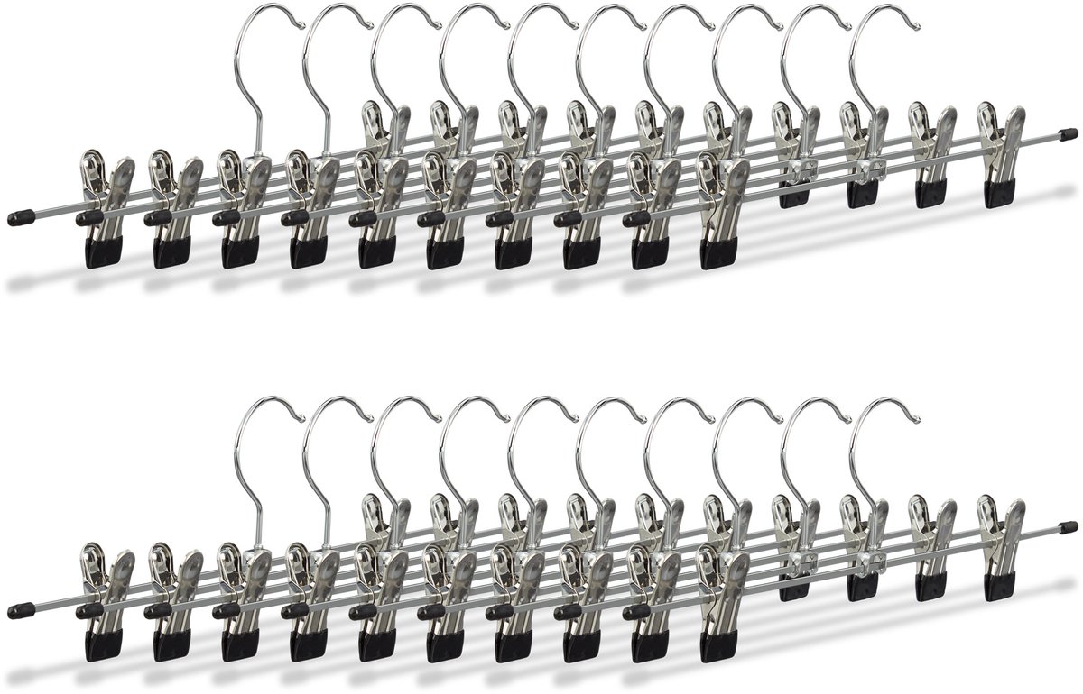 60x broekhanger metaal - klemmen met antislip - pantalonhanger - kledinghanger