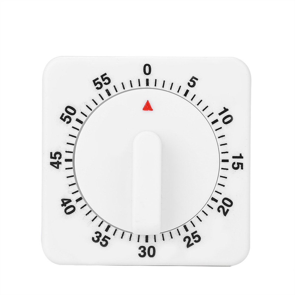 Ynkkvre-Mechanische Keukentimer 60 Minuten – Compacte Kookwekker zonder Batterijen, Tafeleenheid & Wandmontage, Duidelijk Alarm, Klassiek Wit Design