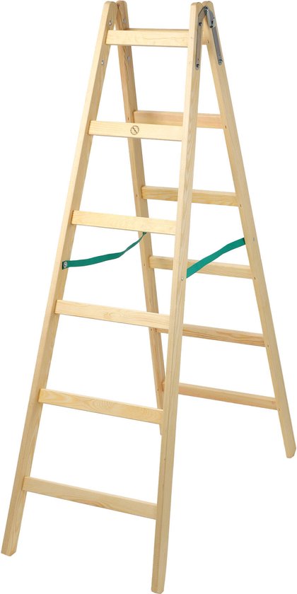 KADAX houten ladder, bokladder tot 150 kg, opvouwbare