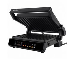 Chefino Forza Digitale Contactgrill - XL - 2000W - PFAS-vrij, uitneembare platen & 5 kookstanden - Groot Formaat - Tosti ijzer - Panini maken - Grill Apparaat - 180 graden uitklapbaar - Tosti Apparaat