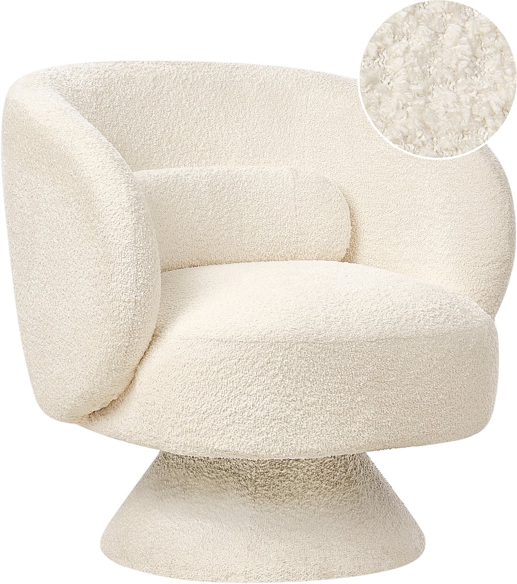 LIEKSA - Fauteuil - Gebroken wit - Bouclé