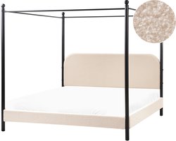 BELIANI DANNEMOIS - Tweepersoonsbed - Beige - 180x200 cm - Bouclé