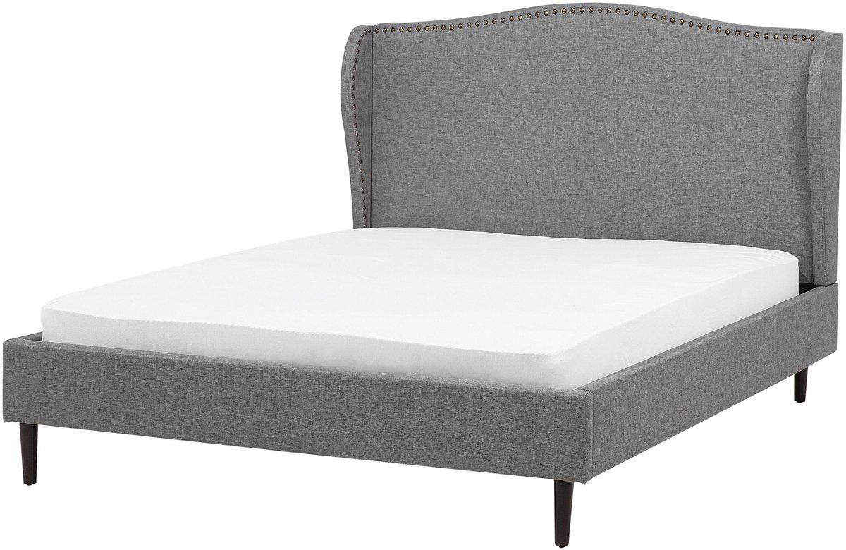 BELIANI COLMAR - Bed - Grijs - 140 x 200 cm - Polyester