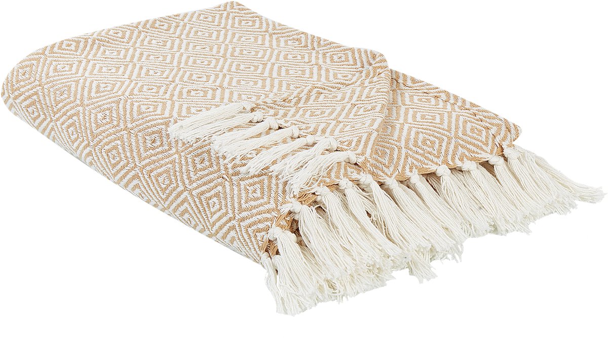 Beliani TOUTLI - Bedsprei - Beige - 200 x 220 cm - Katoen