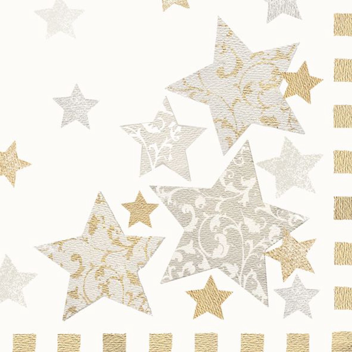 PAPSTAR kerstservetten Stardust crème 40x40cm
