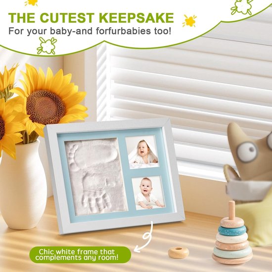 BOTC Baby handafdruk - Baby voetafdruk - 23*28cm - Baby Art - Kraamcadeau - Pootafdruk Hond & Kat van Merkloos — afbeelding 3
