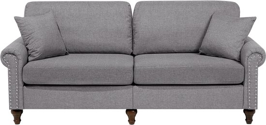 Beliani OTRA - Canapé 3 places - Gris - Polyester