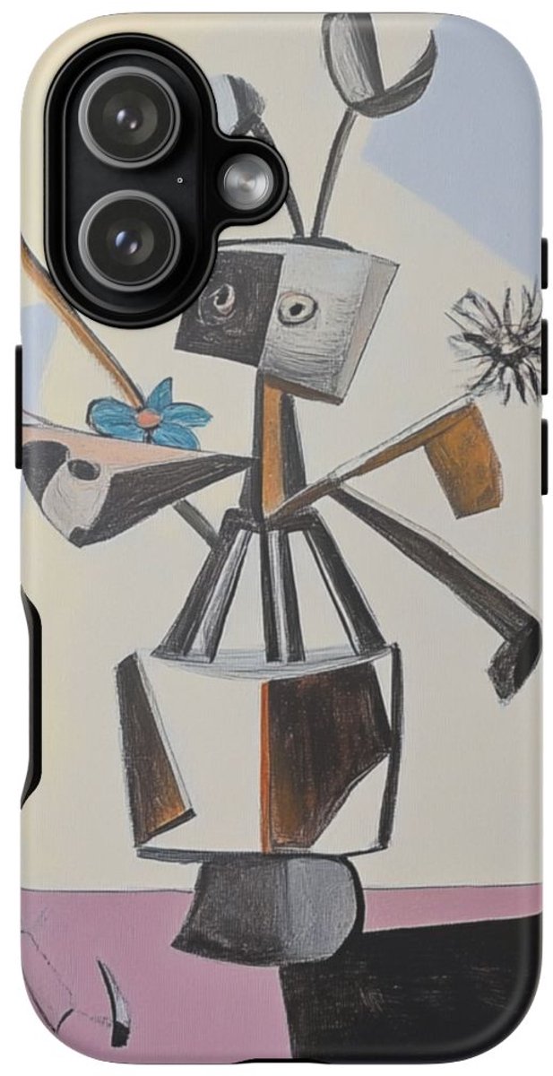 Kubistische Abstracte Bloemschikking – Telefoonhoesje Geschikt voor iPhone 17