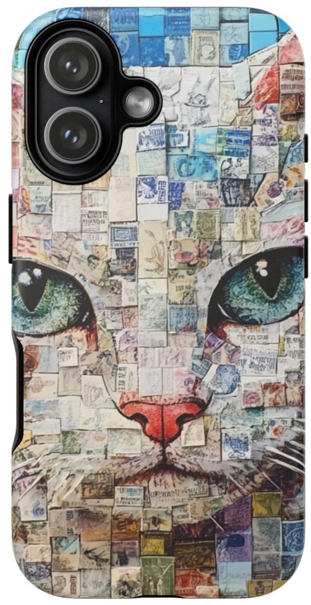 Kattenportret Collage Kunst – Telefoonhoesje Geschikt voor iPhone 17