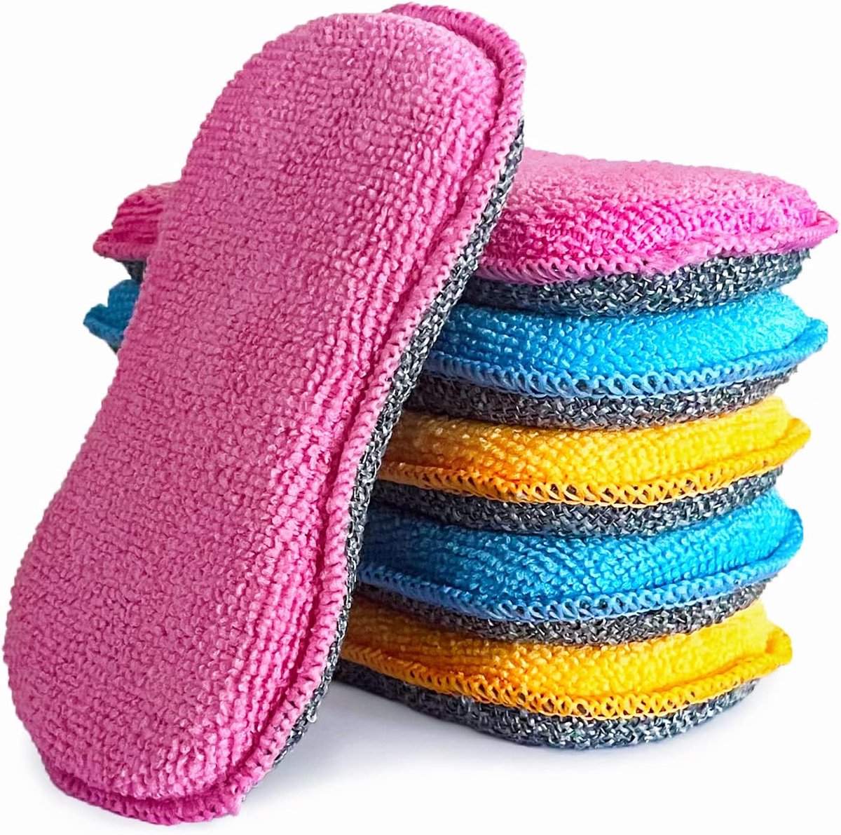 Kleine Microfiber Sponzen 6pk - Duurzaam en Effectief voor Keuken en Badkamer