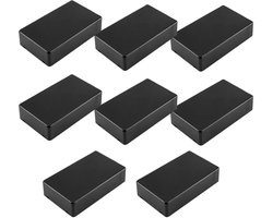 Waterproof Junction Box - Plastic Electronic Enclosure - DIY Project Box - Junction Box for Electronics - 100 x 60 x 25 mm - Pack of 8 - Black