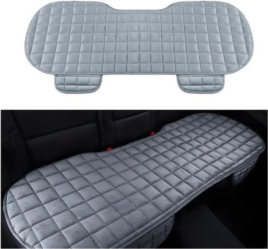 Universele autobankbescherming - autokussen voor autostoelbescherming - automat voor achterbank - pluche hoes - auto-accessoires - grijs - comfortabele autostoelbescherming - duurzame autobankhoes