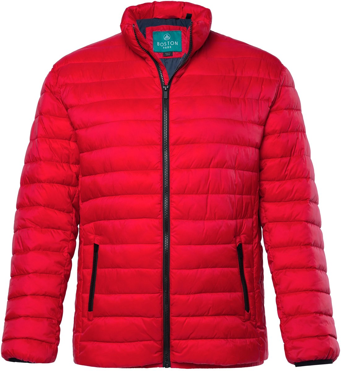Boston Park - Heren - Gewatteerde jas Buik-Fit opstaande kraag - Rood - Maat 52+
