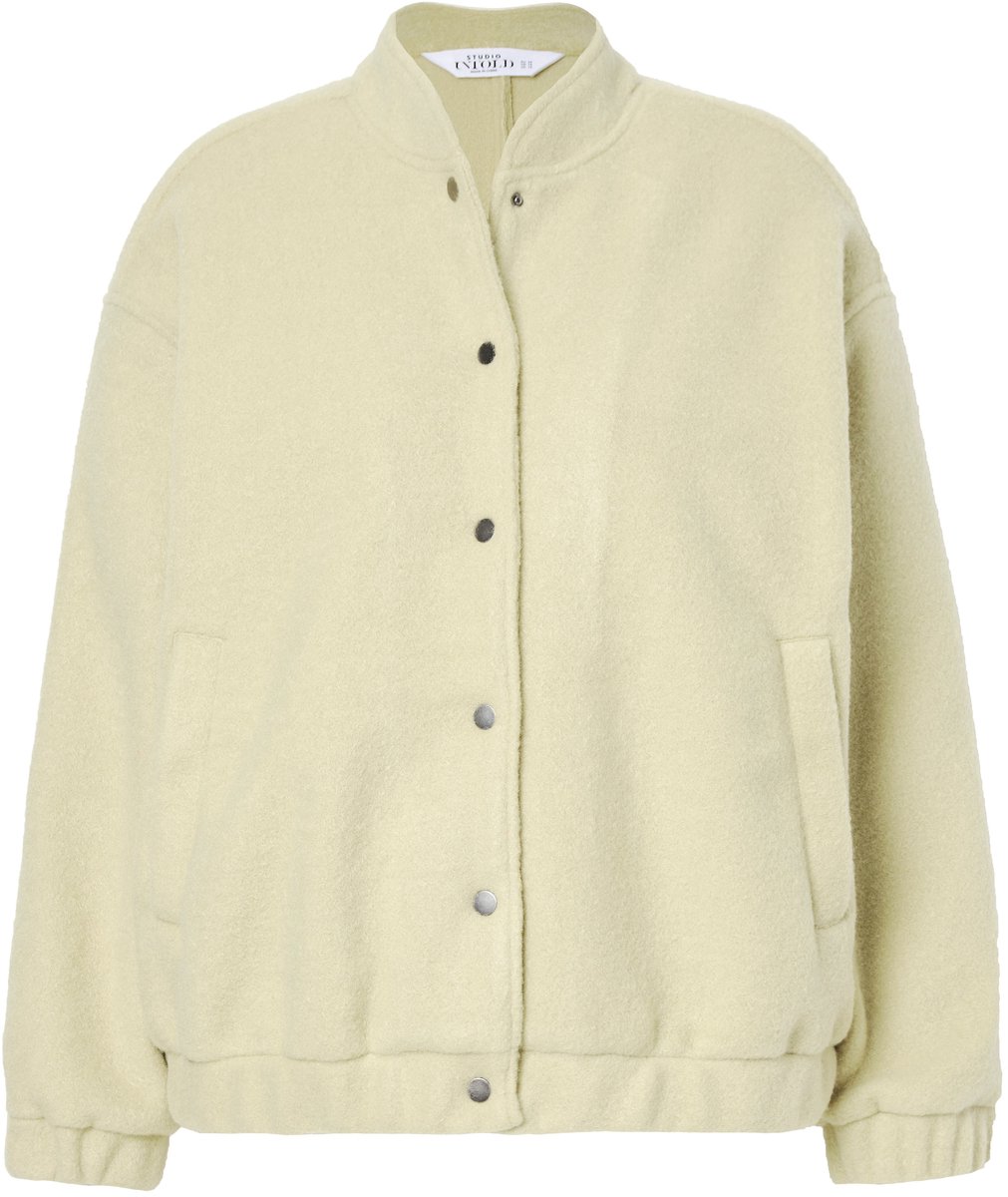 Studio Untold - Dames - Blouson oversized wollen look - Lindegroen - Maat 54+