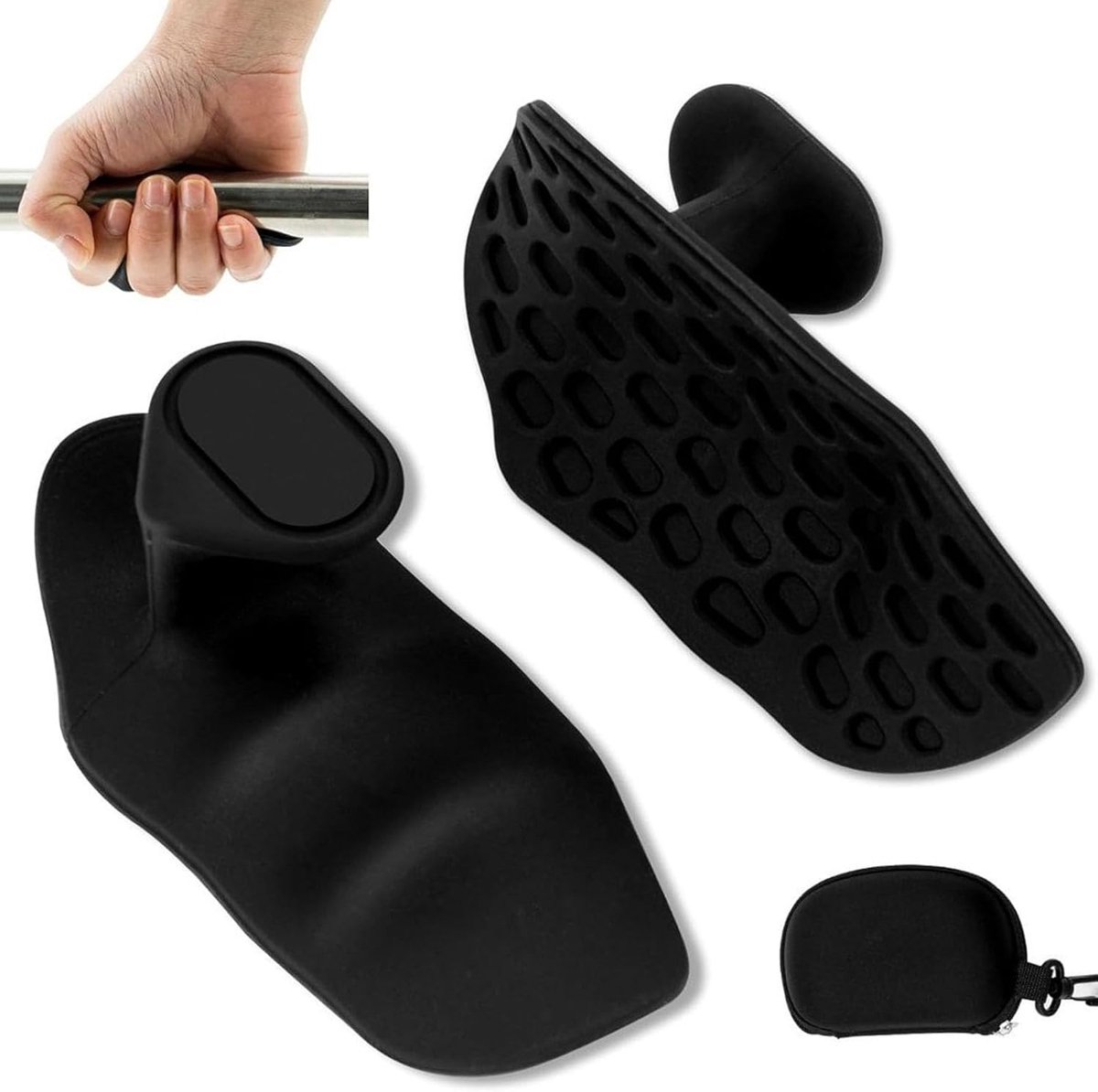1 paar grippads - universele grippads voor heren en dames - ideale trainingshandschoenen voor pull-ups - crosstraining en fitnessaccessoires (zwart)