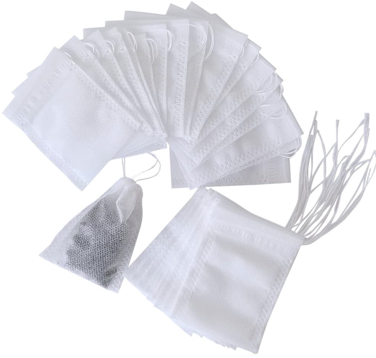200x theezakje - Theefliter - Theezeef - Losse thee - Tea infuser - Thee zetten - Wegwerpzakjes - 5x7 cm - Keukenaccessoire - Jonyx