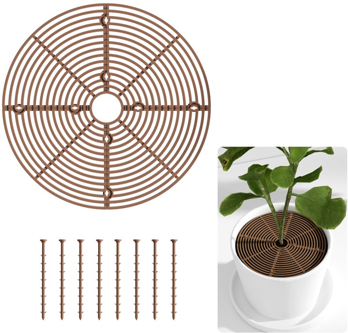 Bloempotroosters – plantenbeschermingsrooster – bloemen - met bouten - voor Beschermt planten tegen katten, kinderen en vuil - knipbaar isolatiegaas -LOUZIR — cadeau in Cadeau-ideeën - foto 7