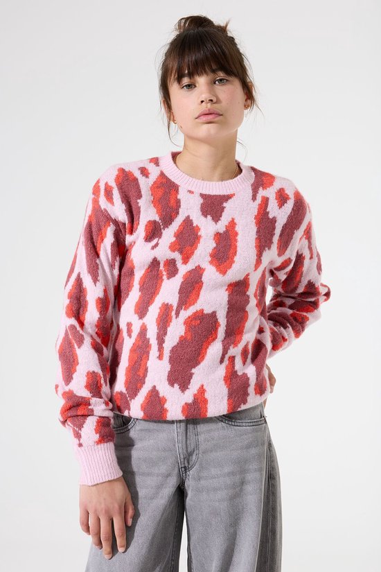 Pull uni rose à manches longues Filles GARCIA