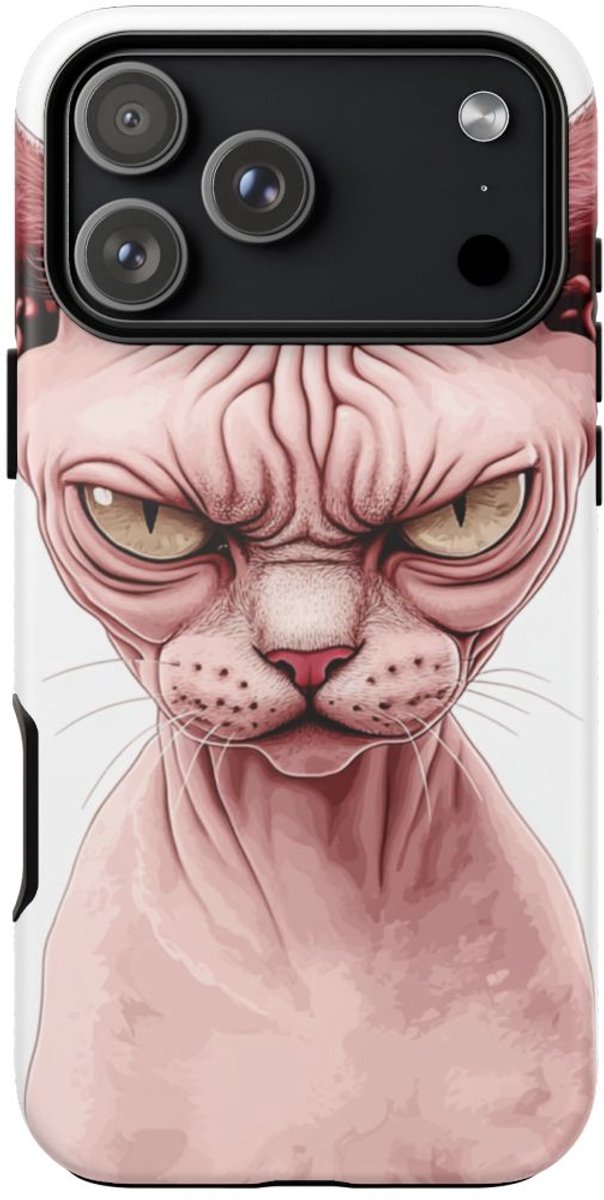 Roze Sfinxkat Illustratie – Telefoonhoesje Geschikt voor iPhone 17 Pro Max