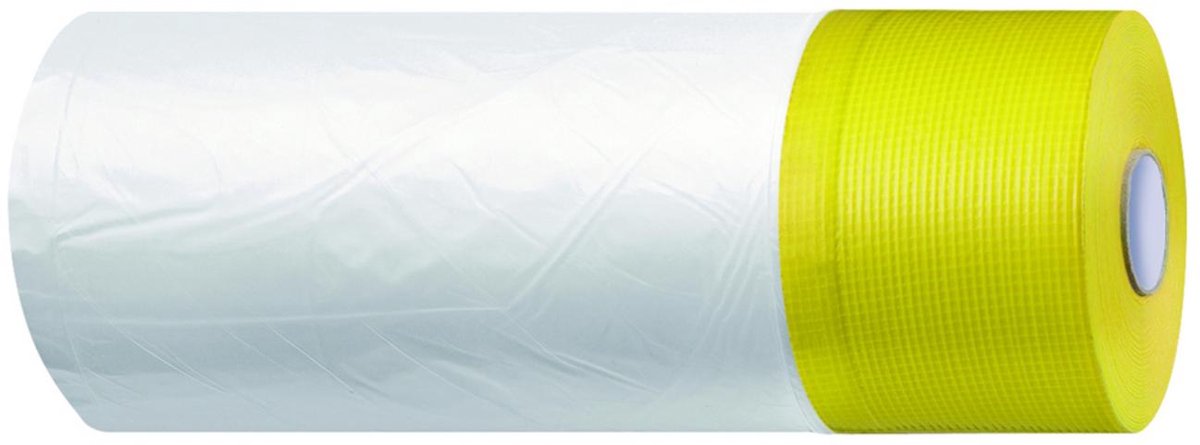 WESTEX Combi Mask 2-in-1 afdektape met folie, 550 mm x 20 m, geel