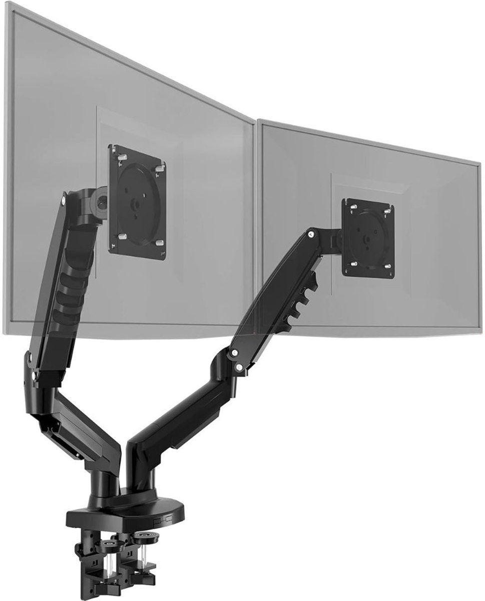 MKSS® Monitor Arm 2 Schermen - Standaard - Verhoger - Zwart