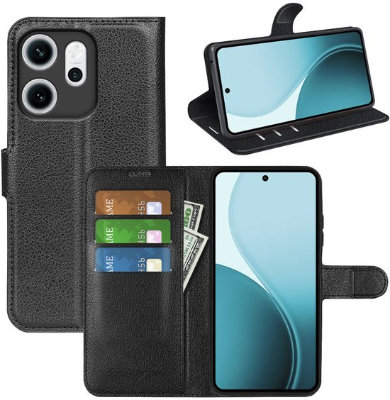 Telefoonhoesje met rits, lederen portemonnee-hoes voor Oppo Reno14 F 5G