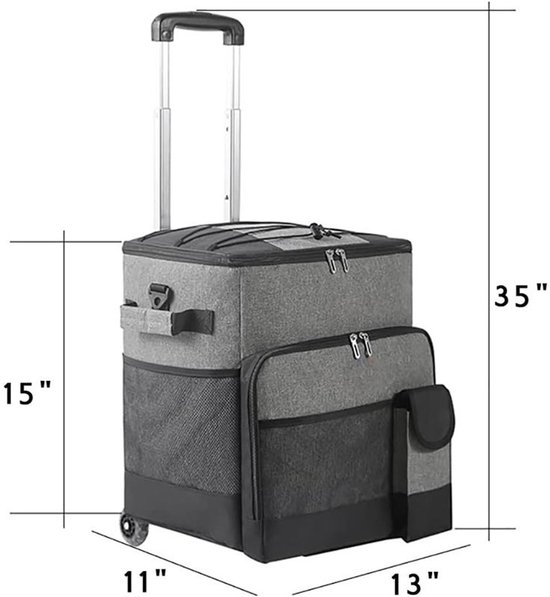 Geïsoleerde doos - Trolleykoeltas - Grote capaciteit - Trolleykoeltas - Picknicktas - Koelbox van Maple Leaf Bags — afbeelding 4