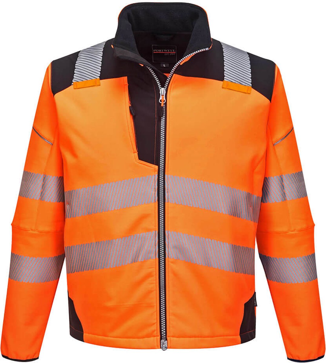 Portwest PW3 Hi-Vis Softshell Jack T402 - Oranje/Zwart - 4XL