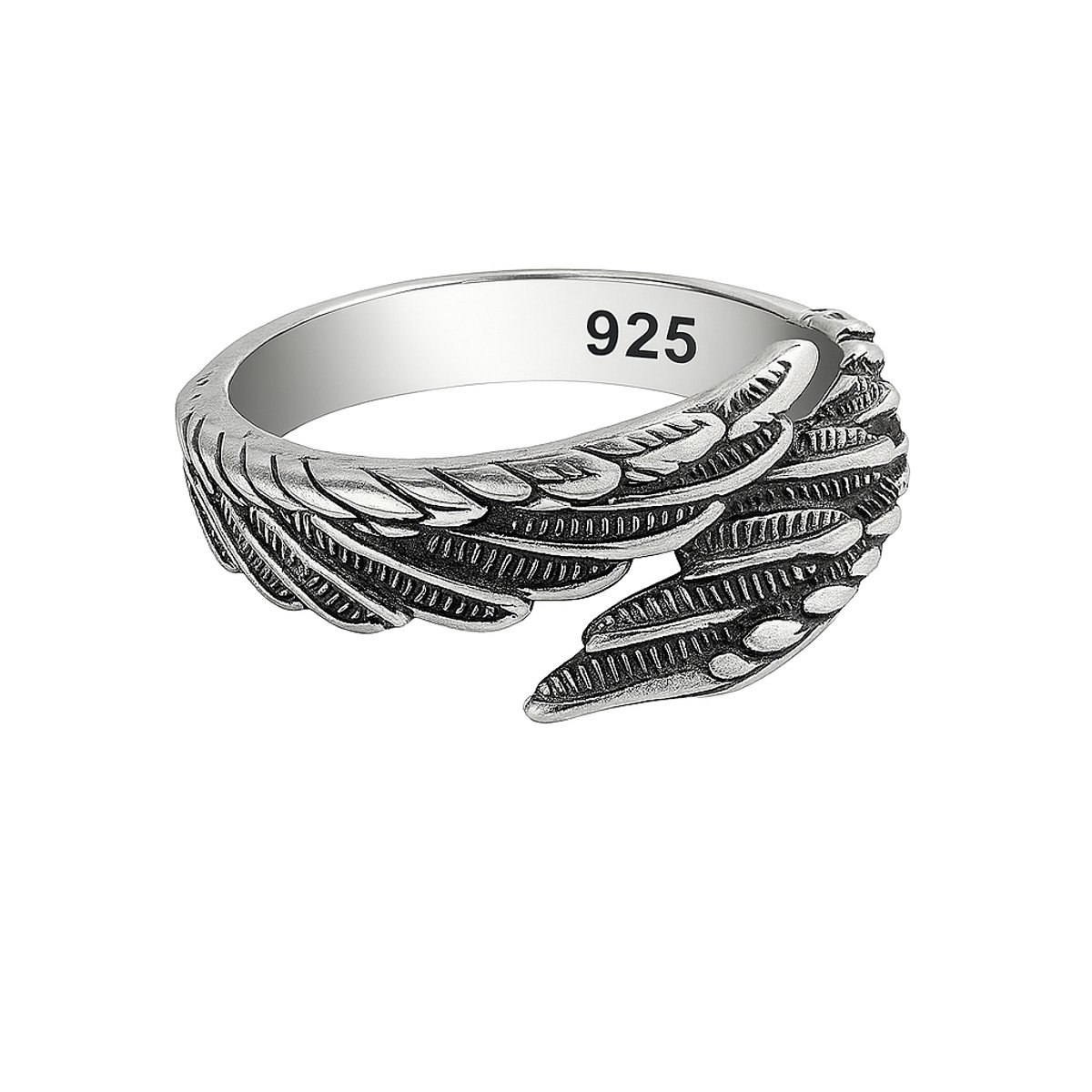 Aurélia - Vleugels 925 Zilveren Klemring - Engelenvleugel Ring Verstelbaar - Elegante Dames Ring