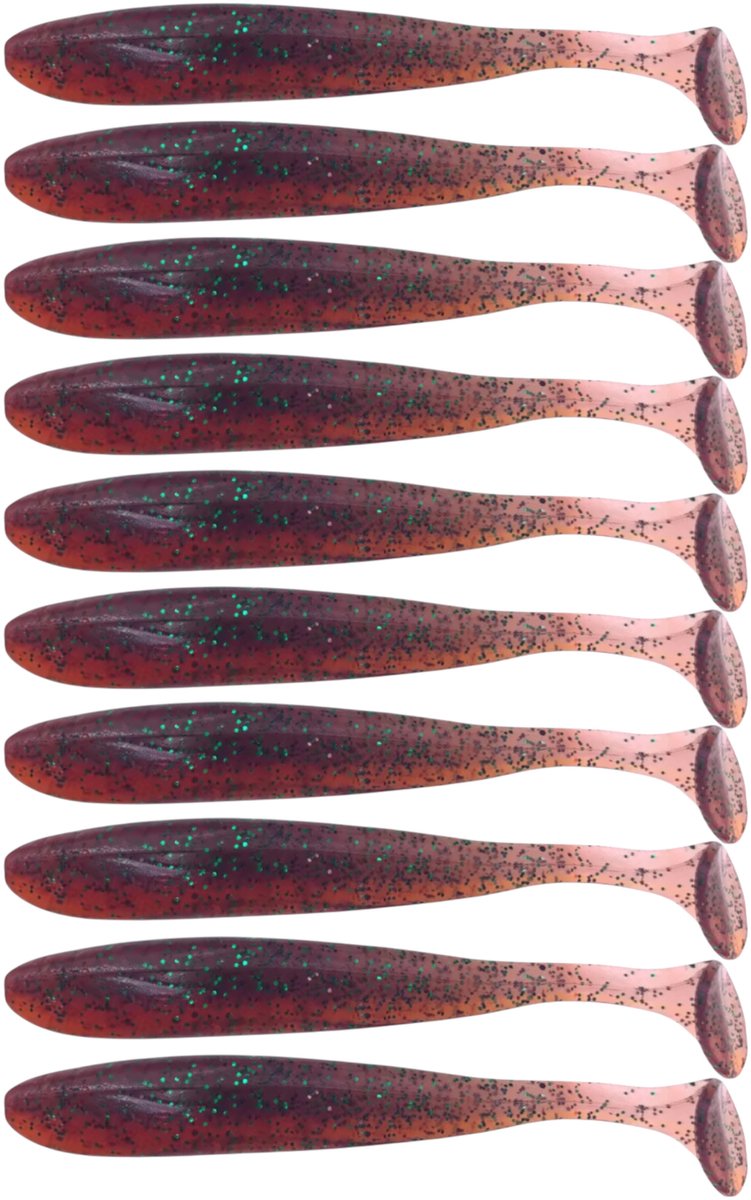 S&D | Shad Set 10 Stuks – 9cm 3.5g – Rood – Zachte Shads met T-Staart – Kunstaas voor Roofvis