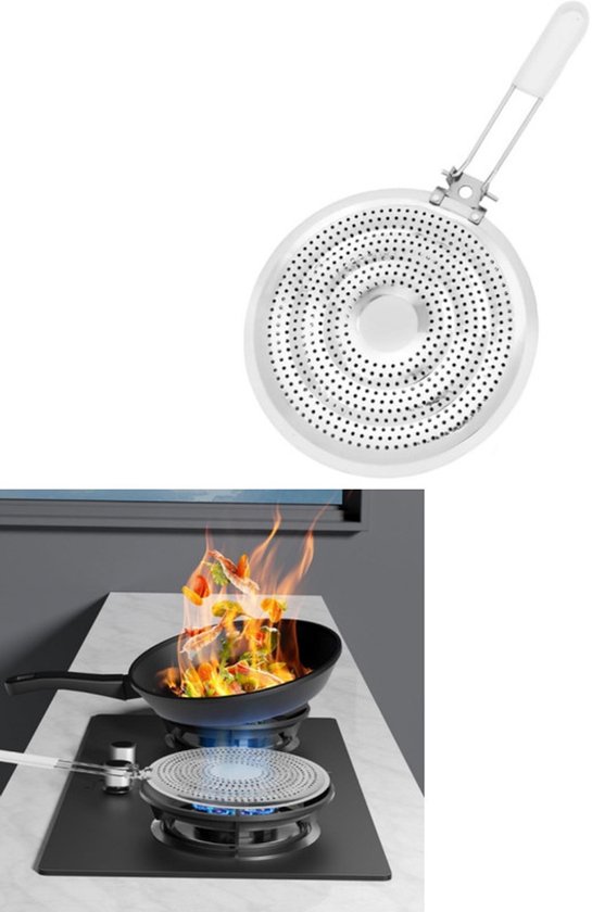 Inductie Adapterplaat 20/22/24CM Inductiekookplaat Adapterplaat Warmtestrooiplaat van Roestvrij Staal voor Inductiekookplaten, Elektrische Kookplaten, voor Koffie, Melk, met Afneembare(20 cm