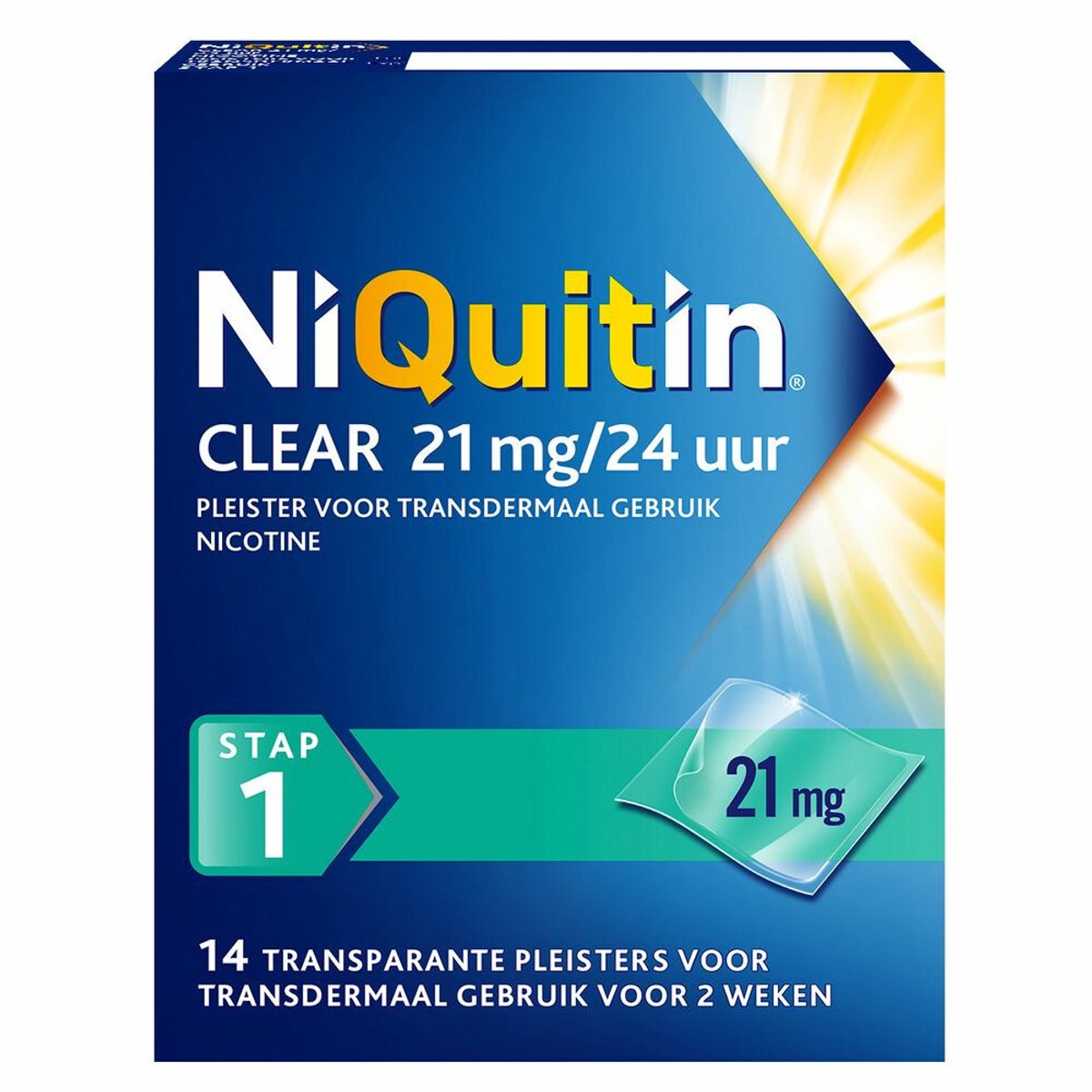 NiQuitin Clear Nicotinepleisters 21mg Stap 1 - 3 x 14 stuks