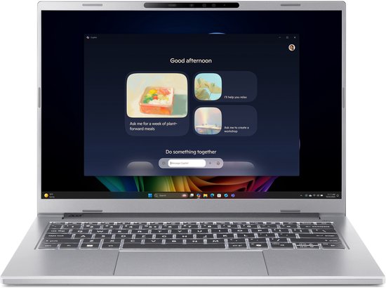 Acer Aspire 14 AI A14-61M-R6S2 AMD Ryzen AI 7 PRO 350 Laptop 35,6 cm (14") WUXGA 32 GB LPDDR5x-SDRAM 1 TB SSD Wi-Fi 6E (802.11ax) Windows 11 Home Duits Zilver - Acer - Hoofdafbeelding