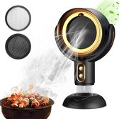 Draagbare Afzuigkap, 5V 8W Desktop Afzuigkap met 2 Windsnelheden, Afneembaar Filter, USB-aangedreven Air Hood Draagbare Afzuigventilator voor Binnenbarbecue, Hotpot en