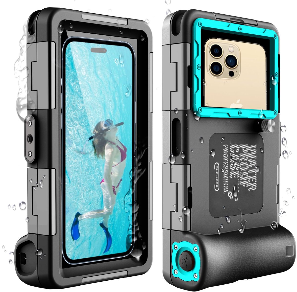 Ynkkvre - Met mechanische sluiterknop voor onderwaterfotografie. Geschikt voor zwemmen, snorkelen en watersport. 360° volledige bescherming.