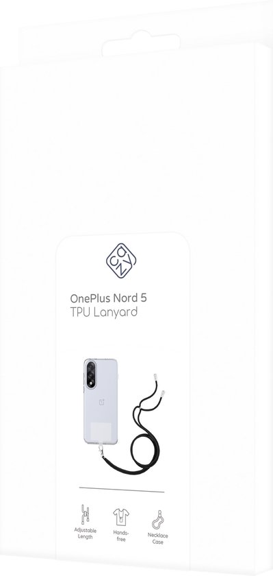Cazy hoesje met koord geschikt voor OnePlus Nord 5 Hoesje met Koord - Flexibele Case - Transparant