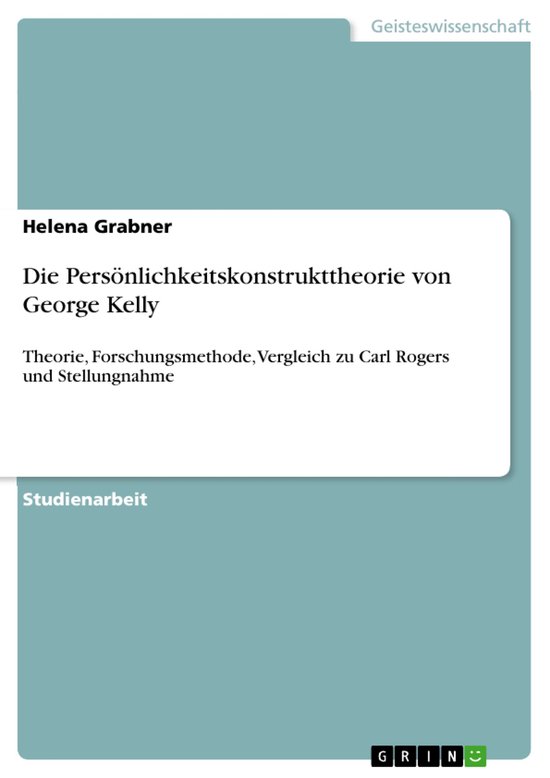 Die Persönlichkeitskonstrukttheorie von George Kelly - cover