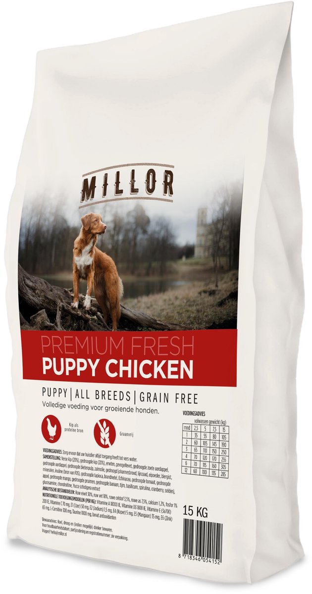 Millor 15 kg Millor premium fresh puppy grain free hondenvoer