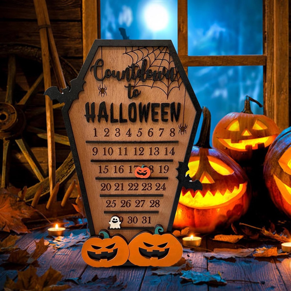 Calendrier De L'Avent Halloween 2025 Porte-Clés Fantômes - 24 Surprises Effrayantes Pour Compte à Rebours Magique, Idéal Sac à Dos, Trousse Ou Cartable Enfants Et Ados