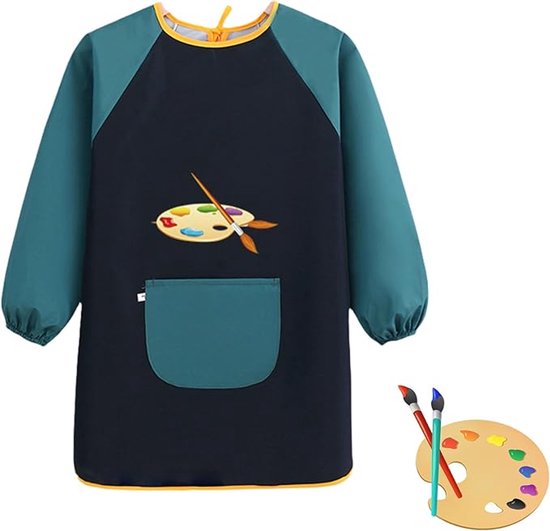 Tablier de peinture pour enfants pour les élèves de 6 ans et plus, tablier de peinture spécial pour garçons, tablier de peinture DIY, tablier d'encre imperméable pour enfants, 7-12 ans