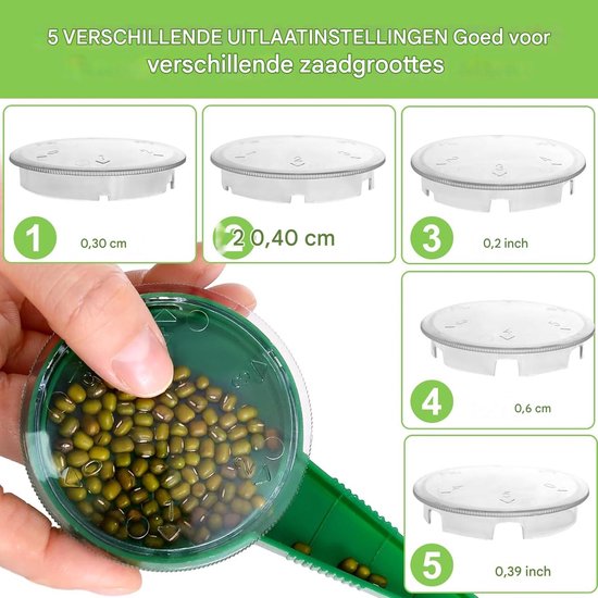 Ynkkvre - Innovatieve zaadverspreider met individuele doseerregeling. Geschikt voor diverse zaadgroottes en perfect voor moestuinen en bloembedden. — afbeelding 3