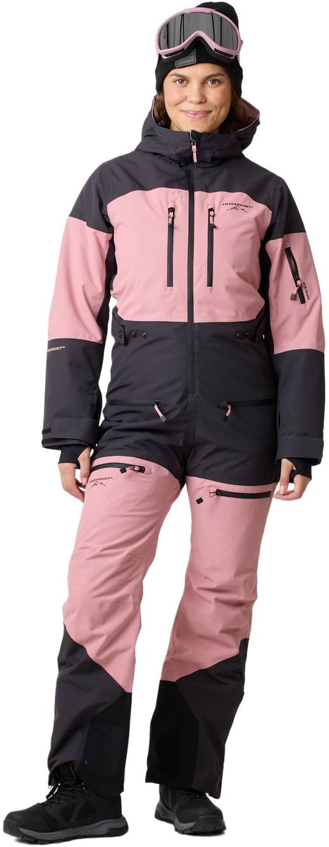 Swedemount Freeride Skisuit – Winteroverall dames Dusty Rose/charcoal