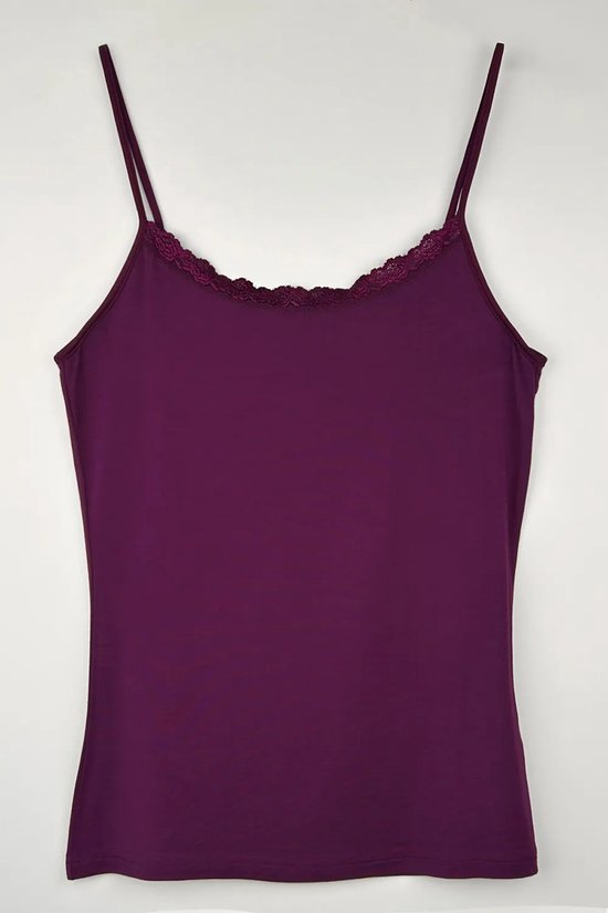 Nina von C chemise spaghetti pour femme en dentelle - Modal - 48 - Zwart