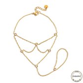 Borasi Handketting Zirkonia Steentjes | Goldplated | Goudkleurig | Handketting | Dames Sieraden | Armband | Ring |