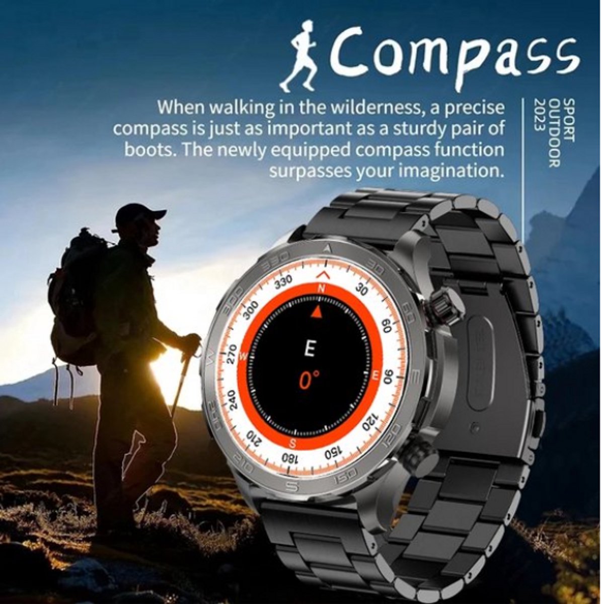 Afbeelding 2 van 2024 GPS Sport Smartwatch Zwart IP68 Waterdicht