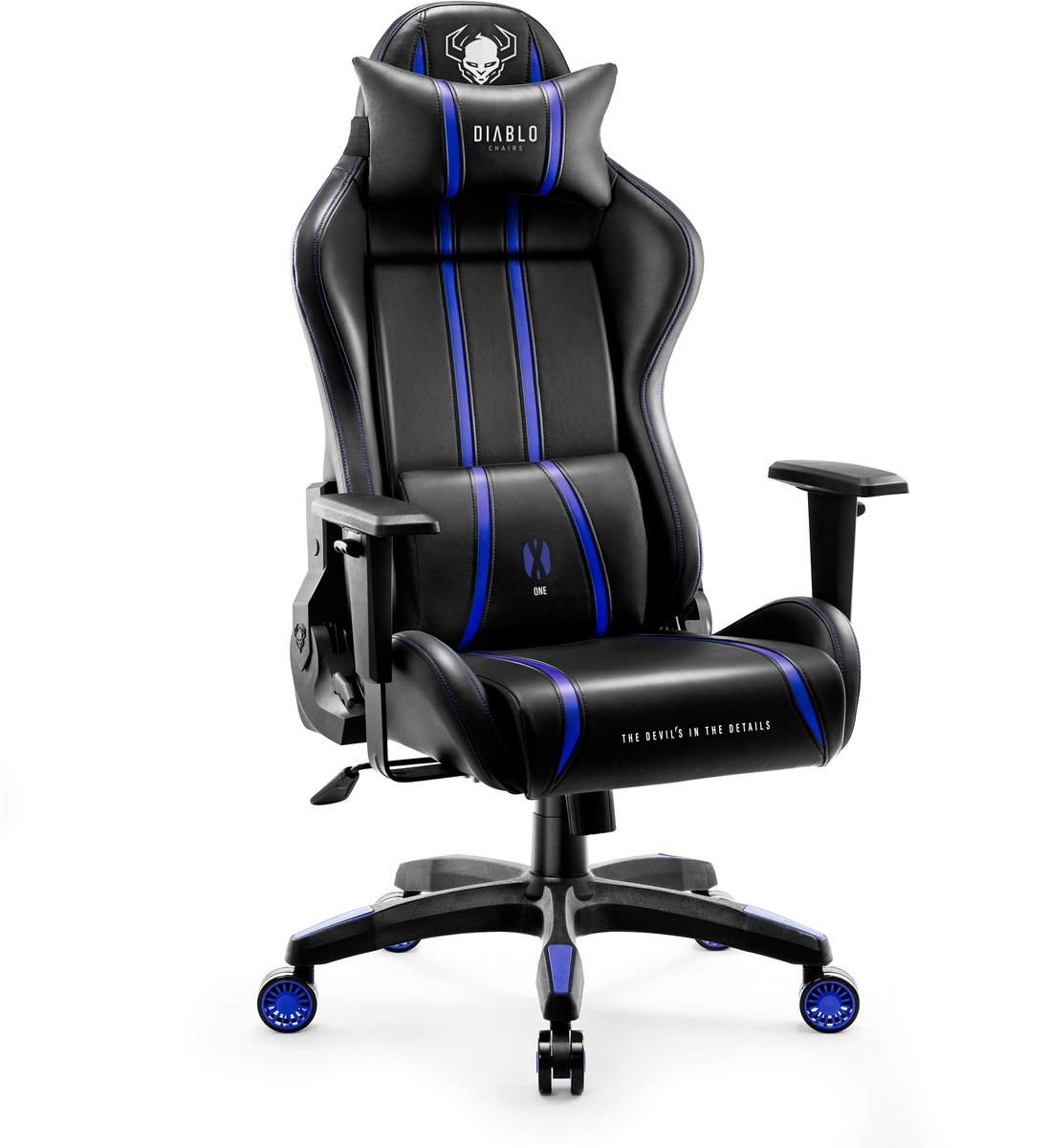 DIABLO CHAIRS - Gaming stoel X.One 2.0 - Bureaustoel verstelbaar - Normale maat - Zwart en blauw