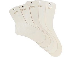 Pack of 5 Sock Shelf - Size 36-45 Sock Blockers - Sock Ruler met Size Informatie - Houten Breisokken voor Liefhebbers van Breien en Handwerken