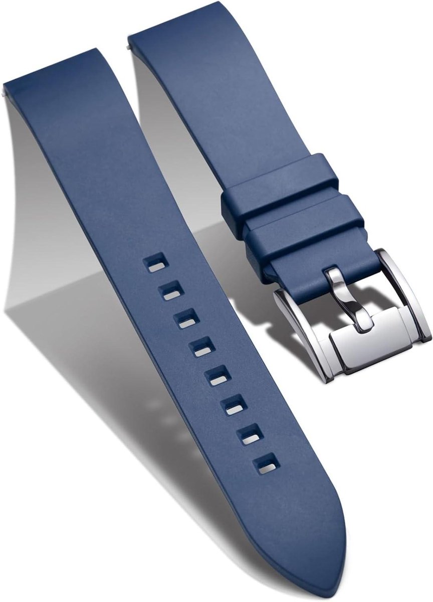 Allecto Plus - Flexibele Siliconen Horlogeband met Snelsluiting - 19mm 20mm 21mm 22mm 24mm - Vervangende Band voor Smartwatch - Heren Dames - Fluorine Rubber - Duurzaam en Comfortabel - Universeel Fit.