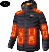 Verwarmde jas voor heren, elektrisch verwarmd vest, 21 zones, 3 temperaturen, verwarmd donsjack voor skiën, motorrijden, jagen, wandelen, vissen, Zwart, 4XL