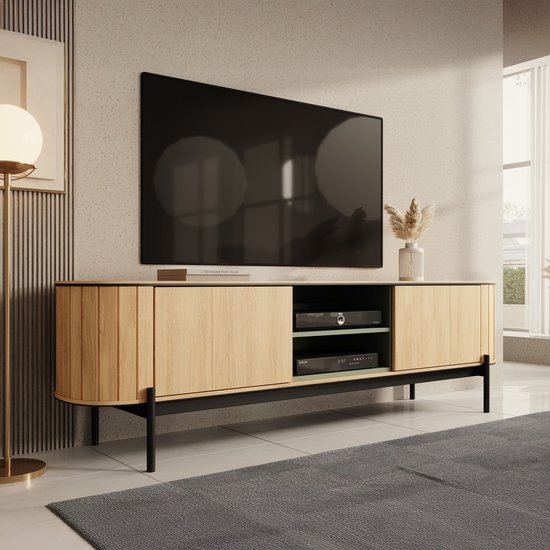 Meubella - Meuble TV Royale - Chêne - 200 cm
